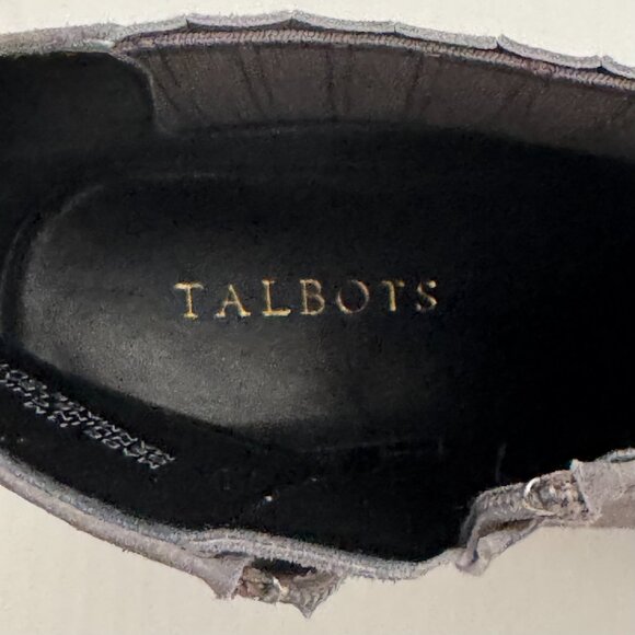 NWOB TALBOTS Gray Suede Ankle Boots Woman's sz 11 Kitten Heel Leather - Picture 10 of 14